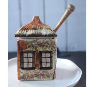 Vintage Price Kennisgton Cottage Ware Honey Pot with Wooden Honey Dipper